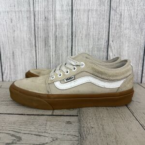 Vans Men's Size 7.5 Beige White Chukka Low Side Stripe Skateboarding Sneakers